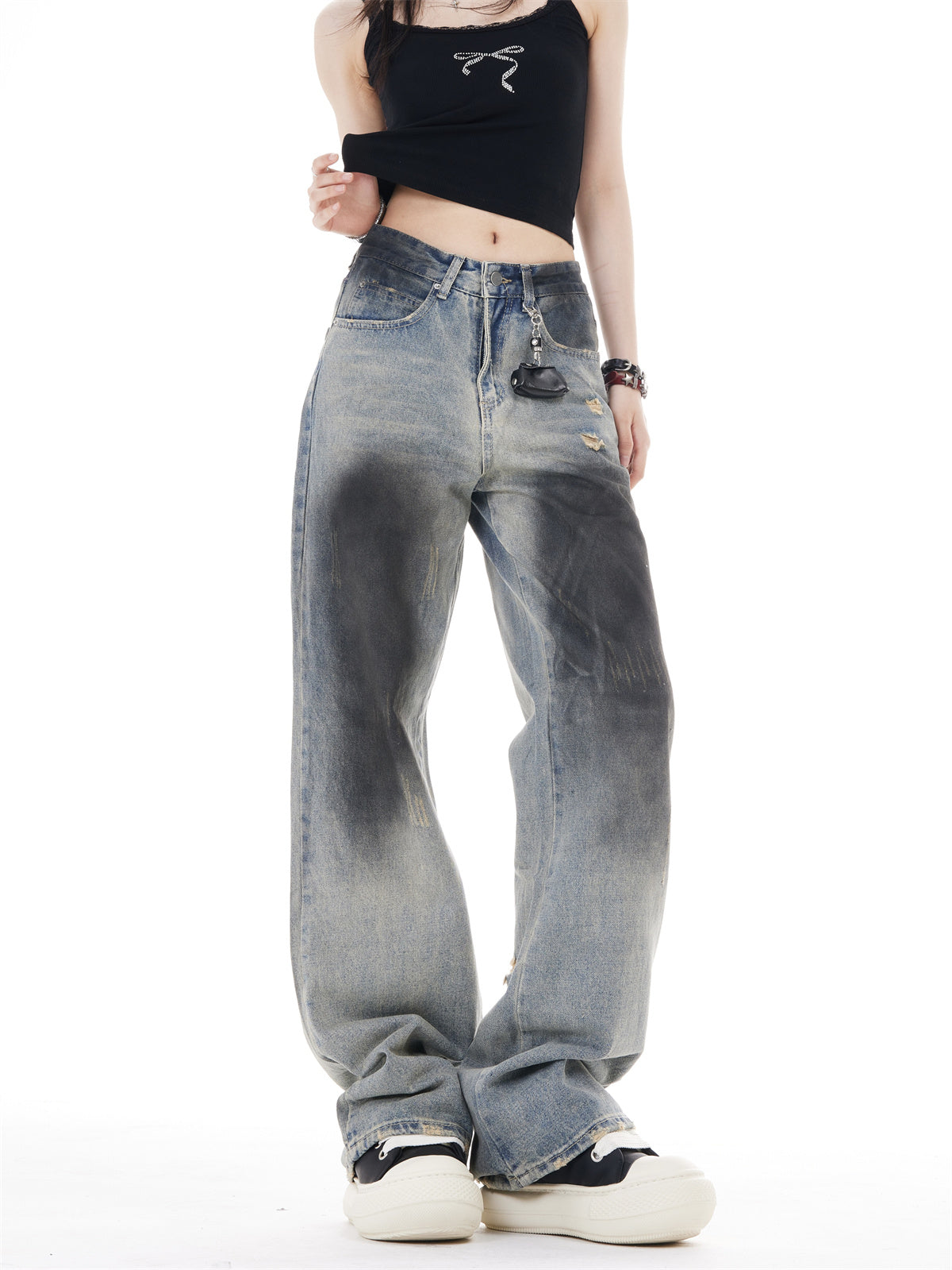 Déchiré Élevé Denim