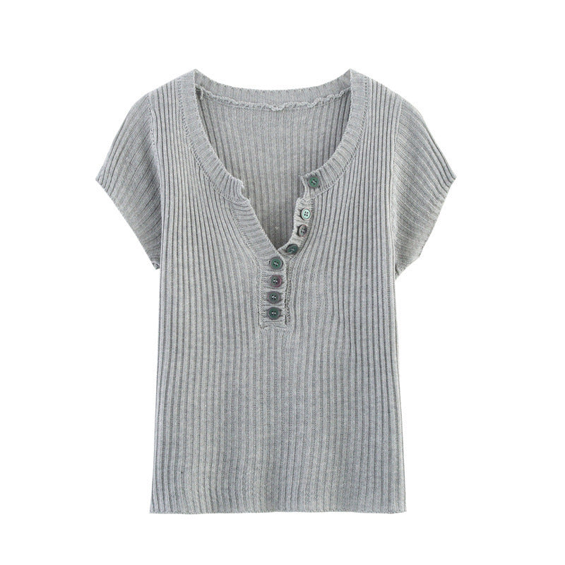 Contrast Knit Top