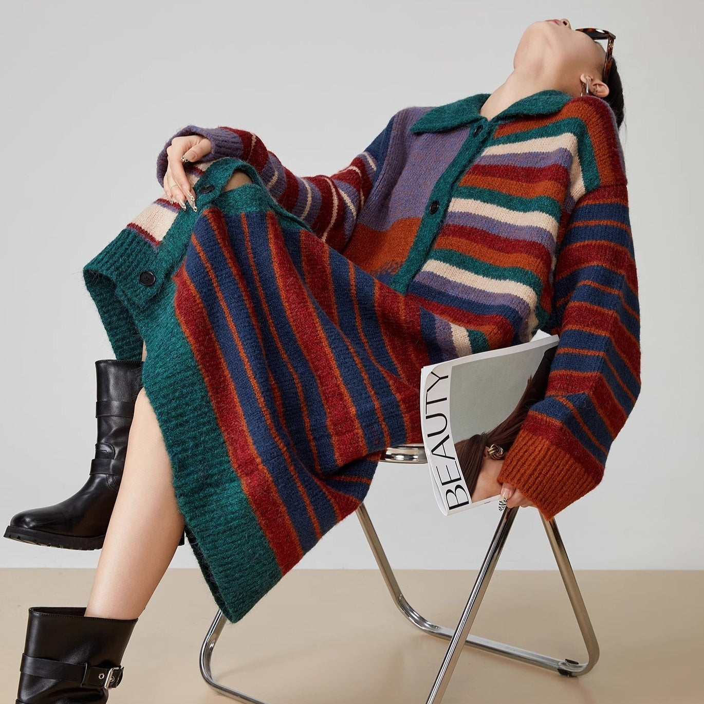 Rayure Rétro Manteau
