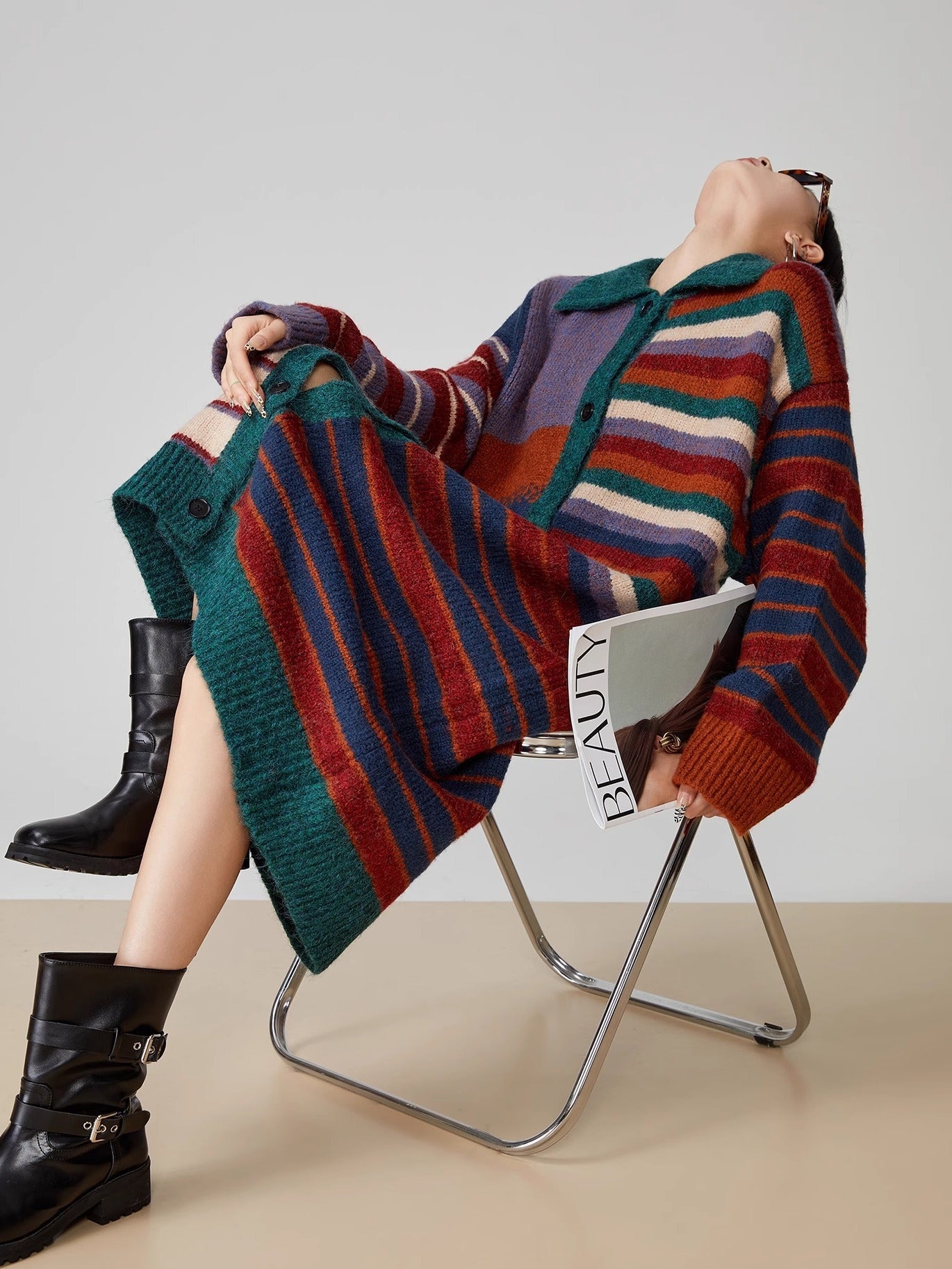 Rayure Rétro Manteau