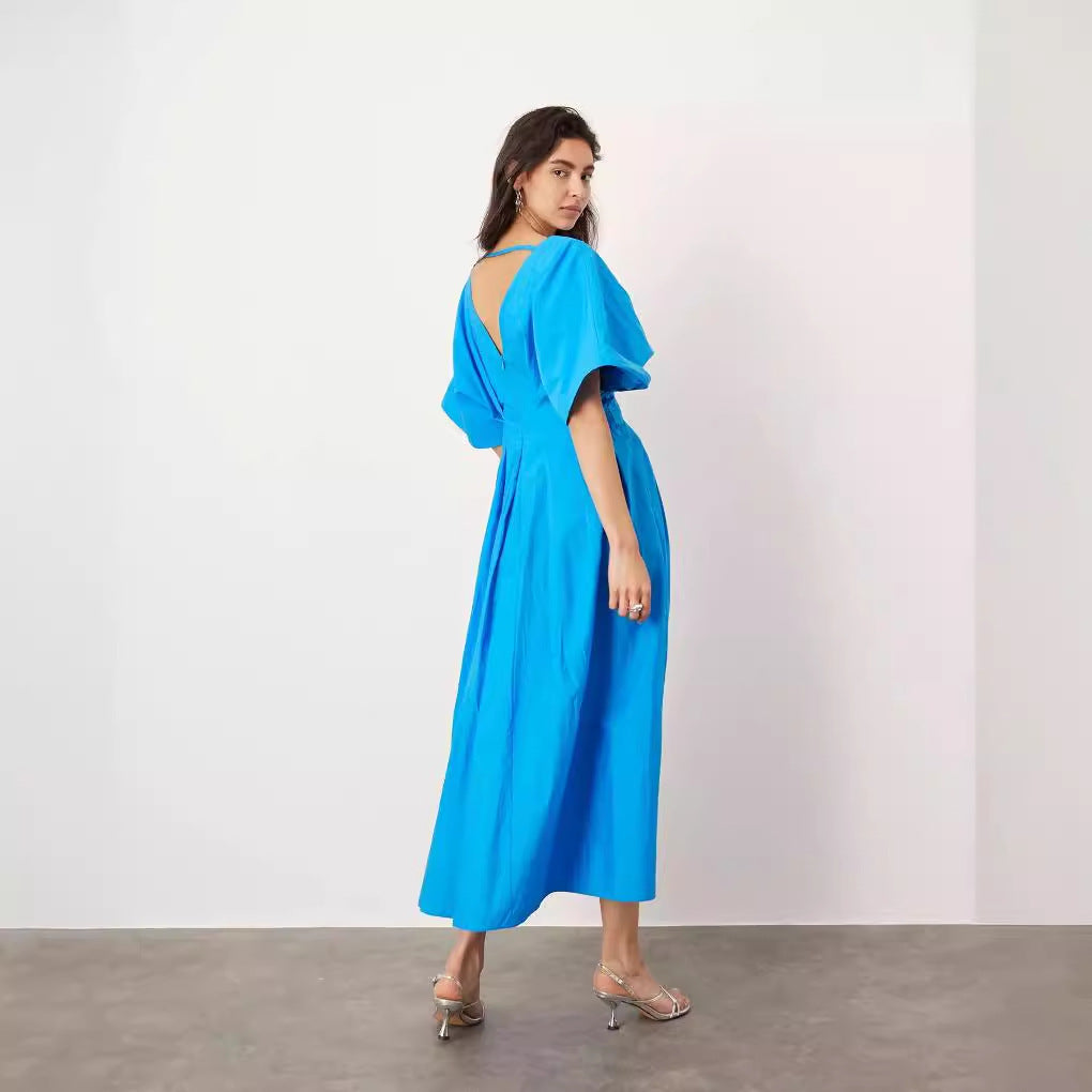Azure Grace Pleated Gown