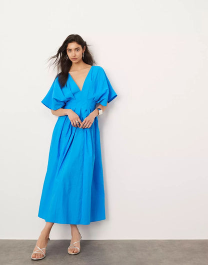 Azure Grace Pleated Gown