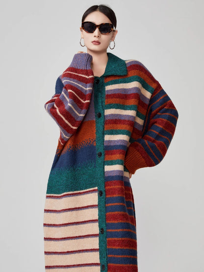Rayure Rétro Manteau
