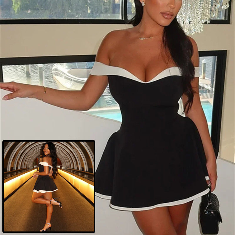 Y2K Patchwork Mini Dress - ALIZA