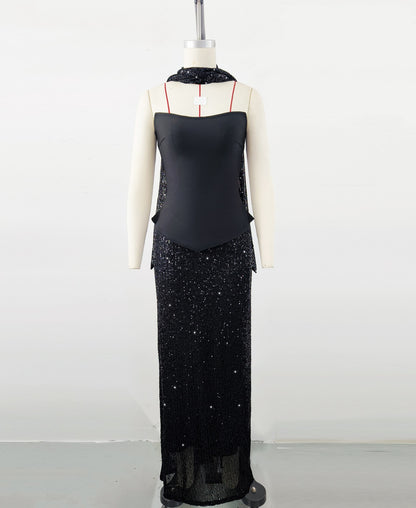 Vionnet Sequin Scarf Dress