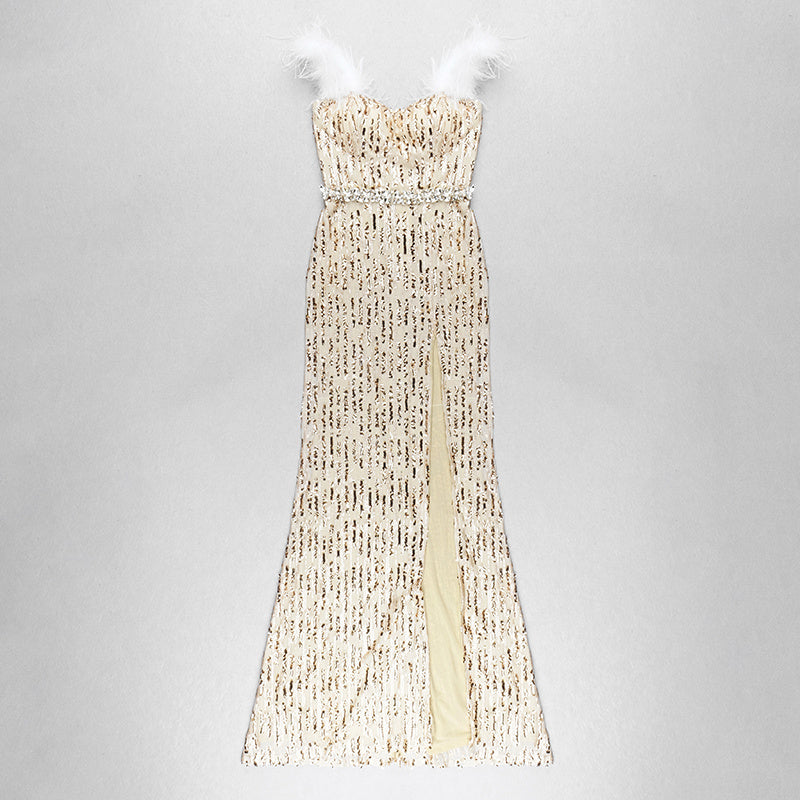 Valentoro Feathered Elegance Gown