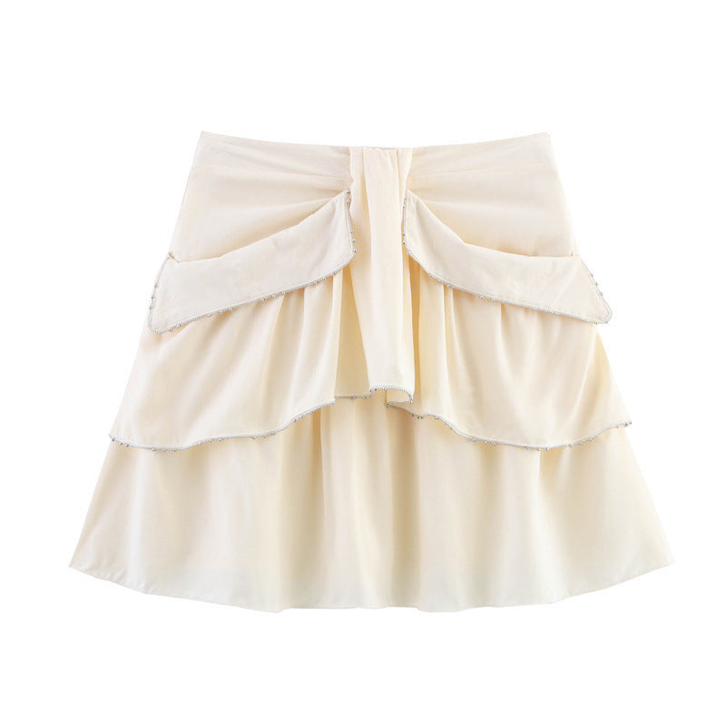Crimson Laminated Flare Mini Skirt