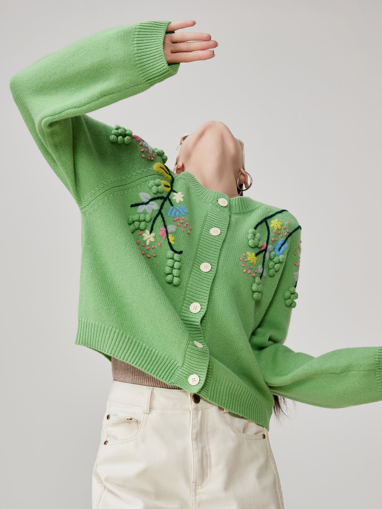 Vert Brodé Cardigan"