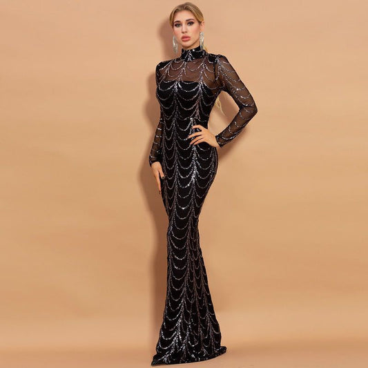 Velour Étoile Maxi Dress