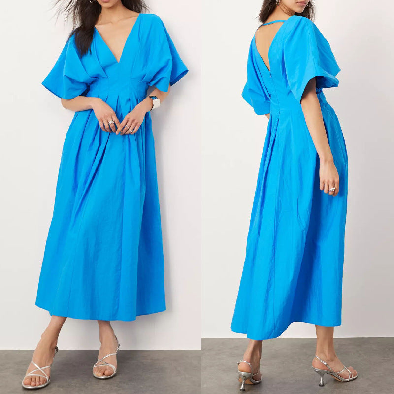 Azure Grace Pleated Gown