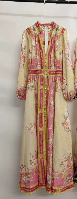 Vionnet Print Lantern Dress