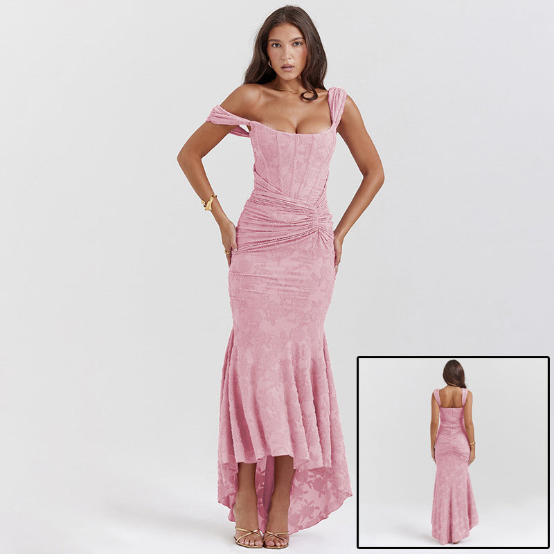 Mozision Purple Strapless Bodycon Dress - New Arrival