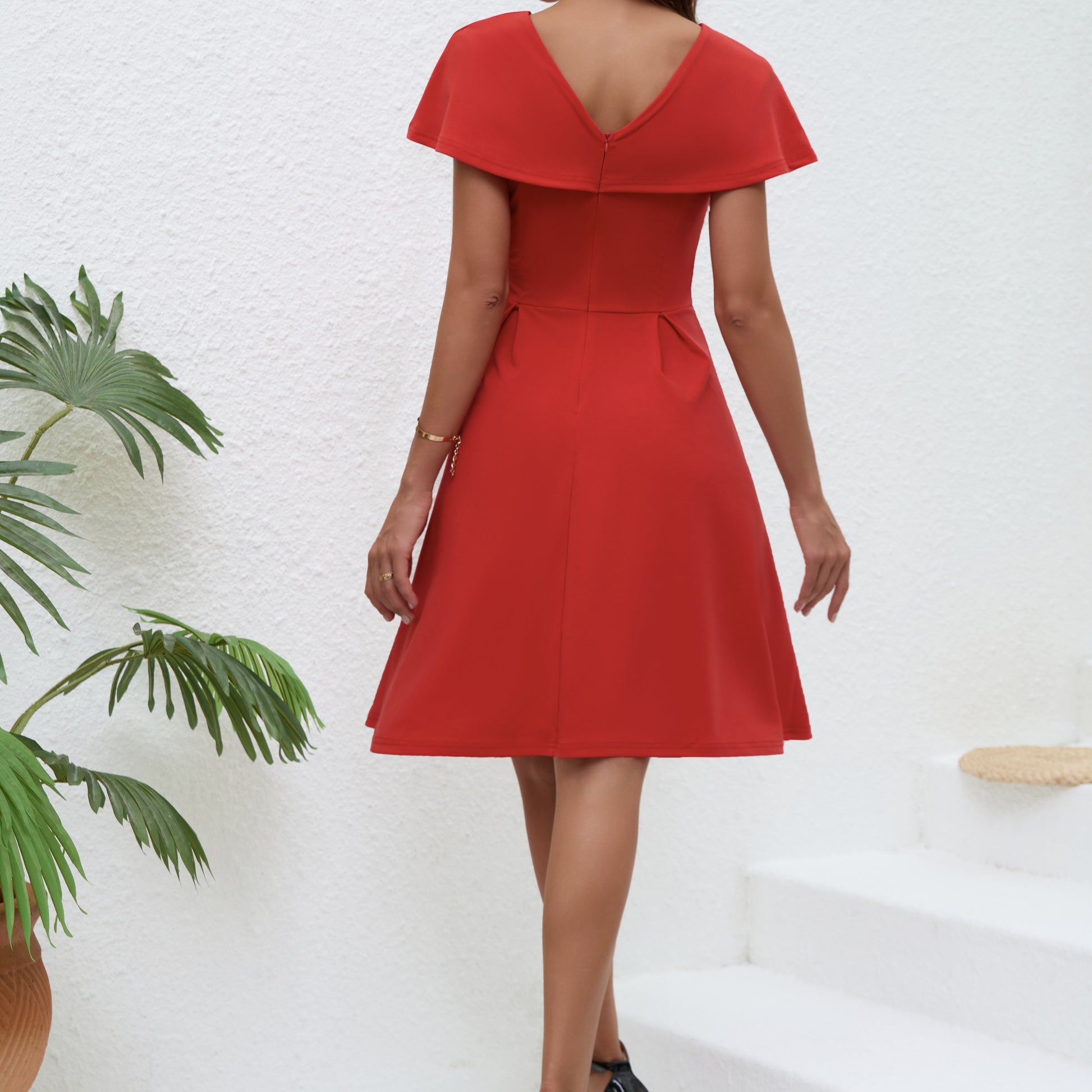 V-Neck Pleated Chic