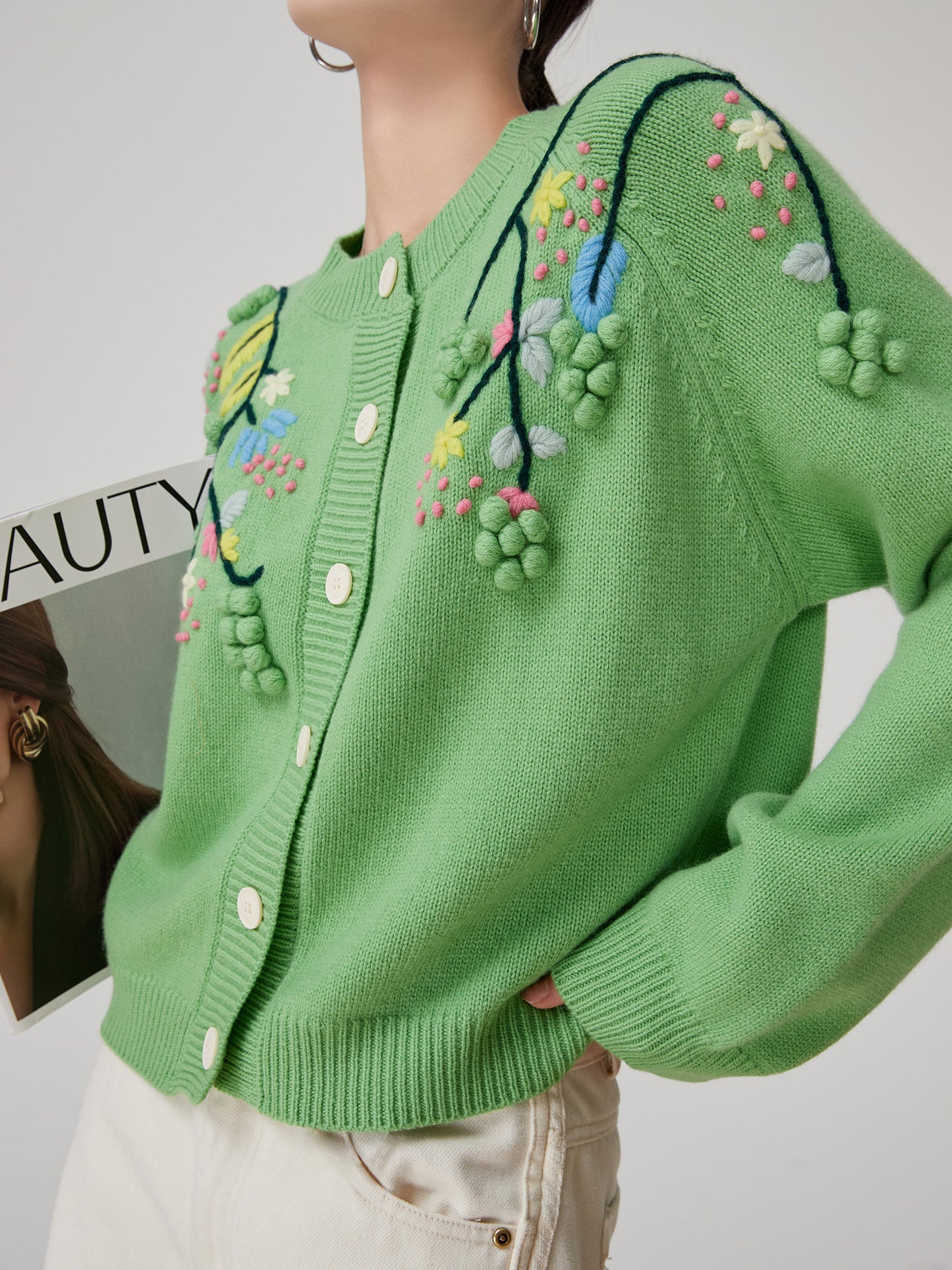 Vert Brodé Cardigan"