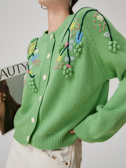 Vert Brodé Cardigan"