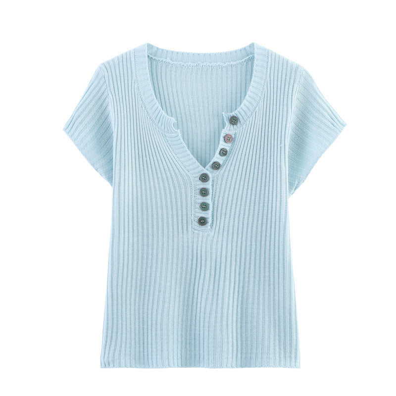 Contrast Knit Top