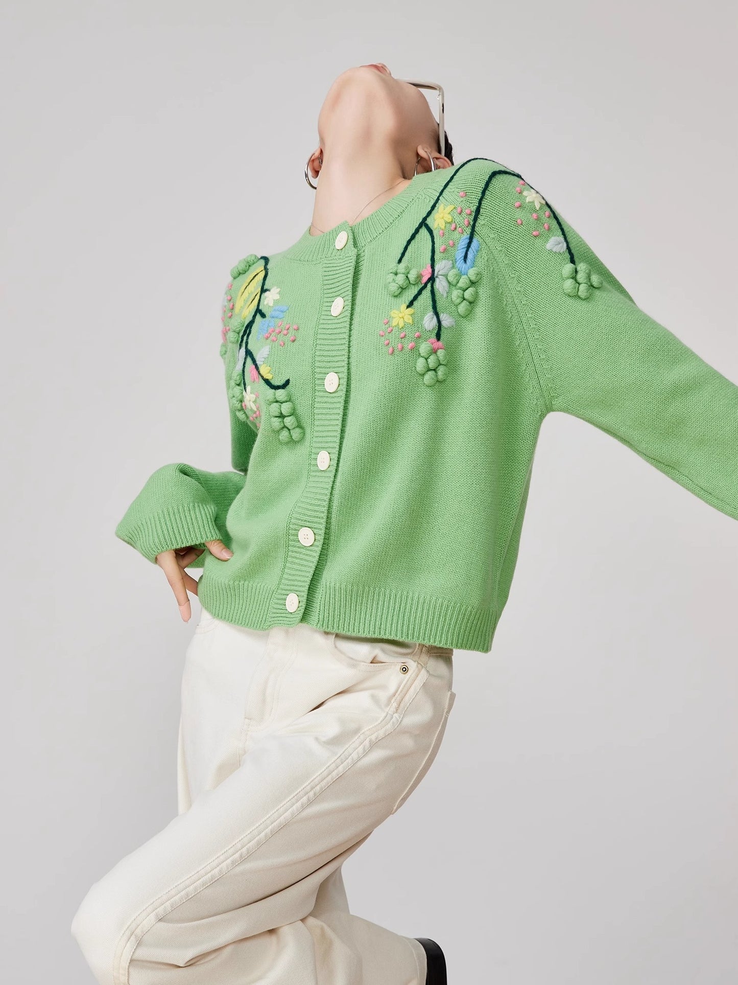 Vert Brodé Cardigan"