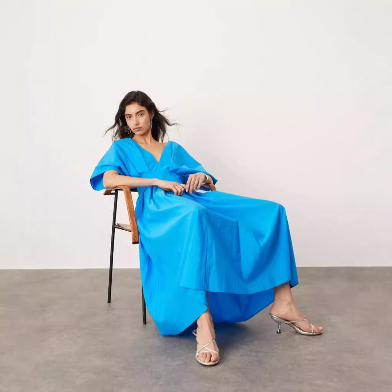 Azure Grace Pleated Gown - Best Seller
