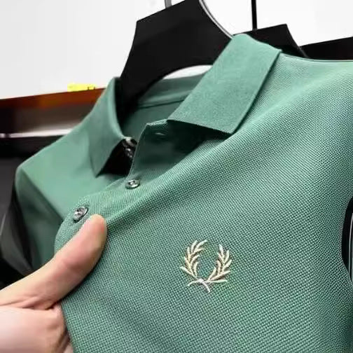 Men's Embroidered Lapel Polo Shirt