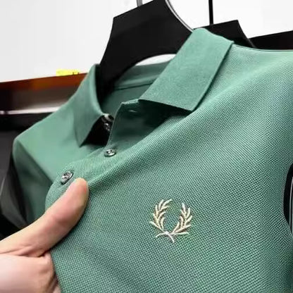 Men's Embroidered Lapel Polo Shirt