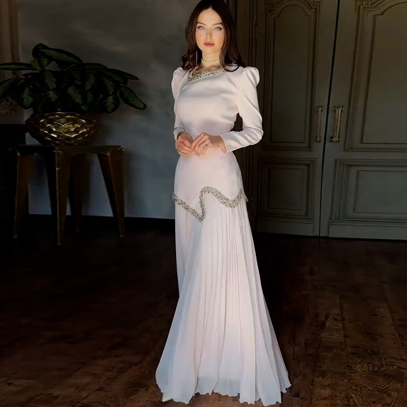 Velasca Pleated Sequin Gown