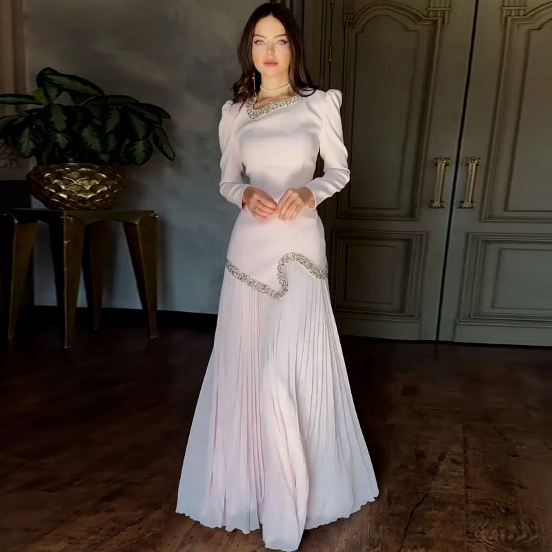 Velasca Pleated Sequin Gown
