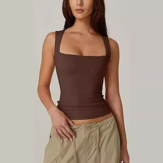 Slim Square-Neck Tank Top - ALIZA