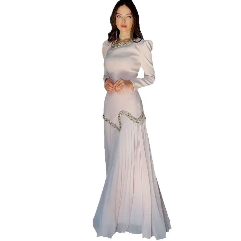 Velasca Pleated Sequin Gown