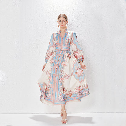 Vionnet Print Lantern Dress