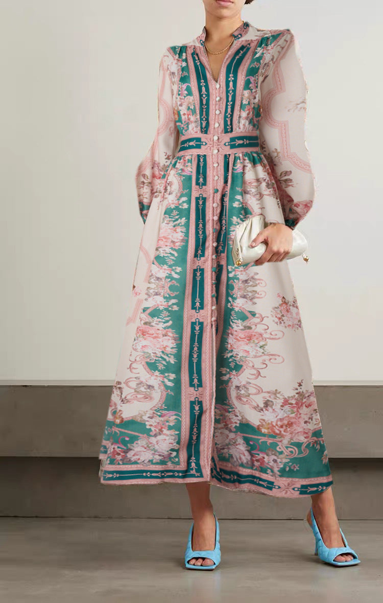 Vionnet Print Lantern Dress
