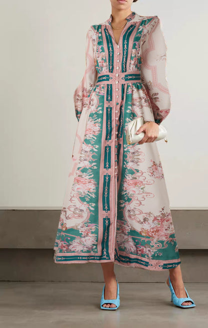 Vionnet Print Lantern Dress