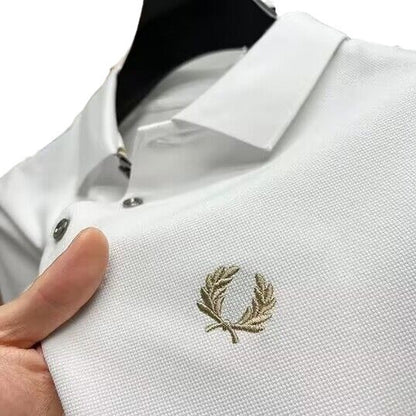 Men's Embroidered Lapel Polo Shirt