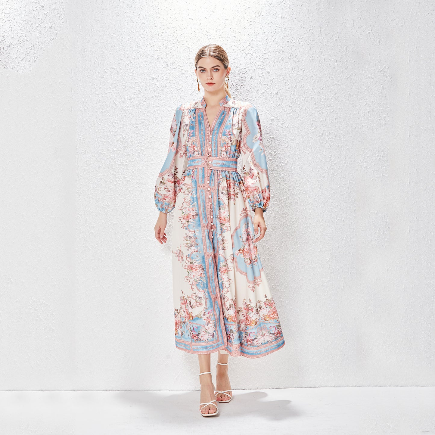 Vionnet Print Lantern Dress