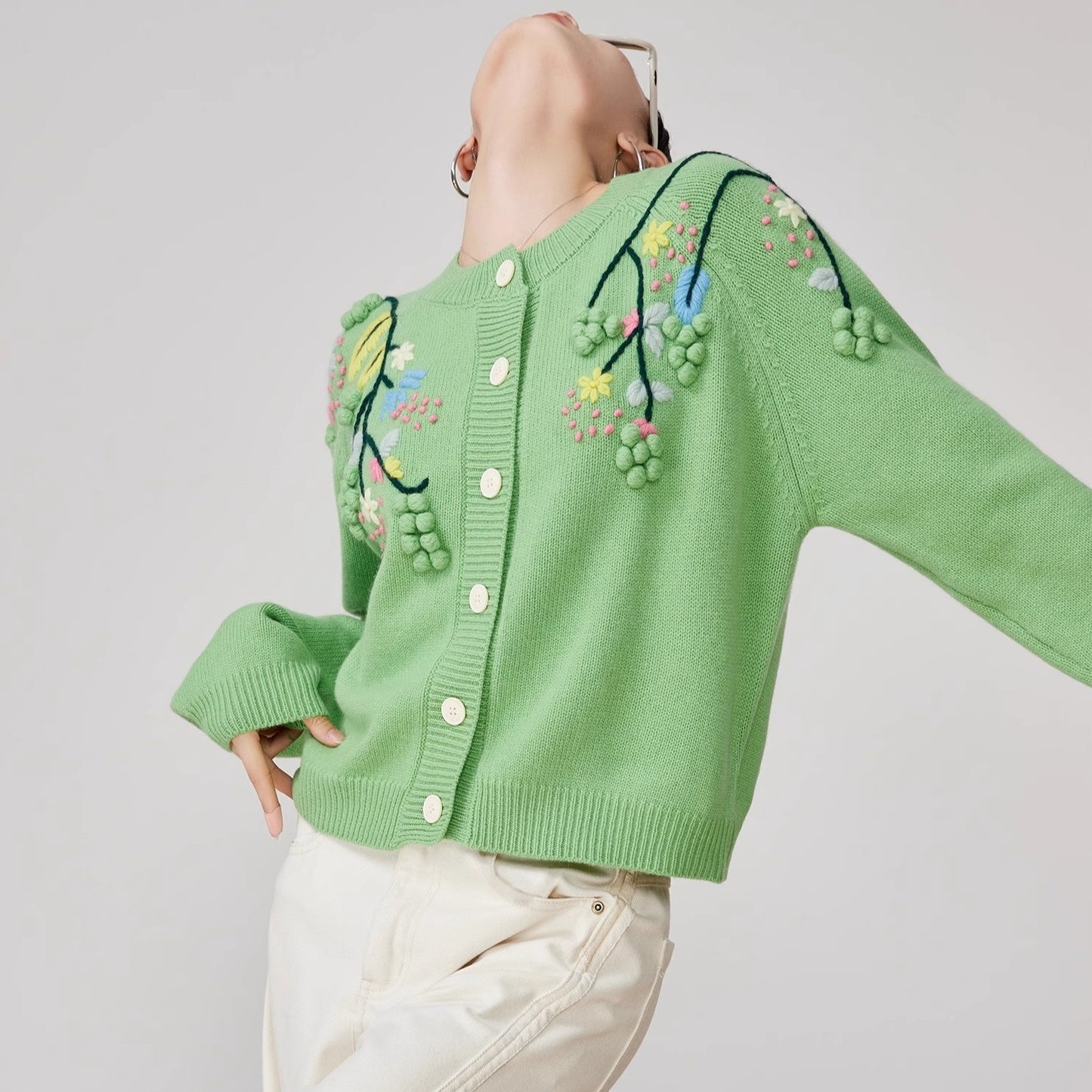 Vert Brodé Cardigan"