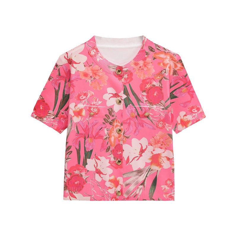 Women's Floral Knit Tops