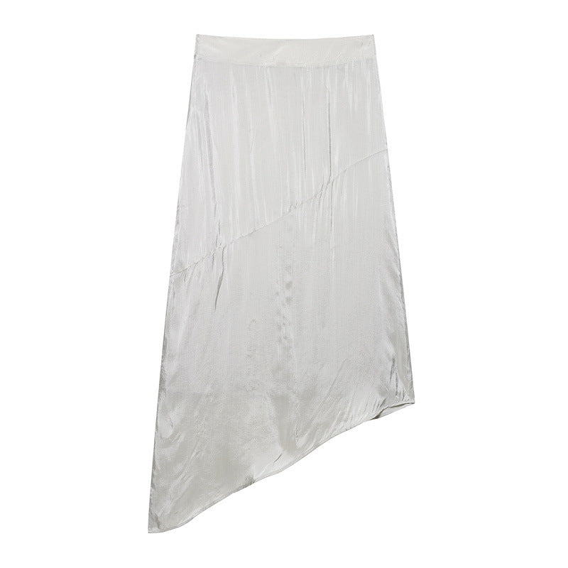 Ebony Embroidered Asymmetry Skirt