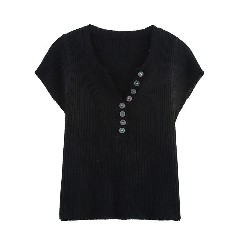 Contrast Knit Top