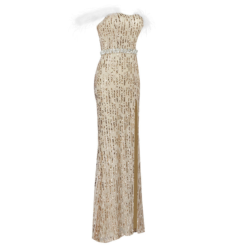 Valentoro Feathered Elegance Gown