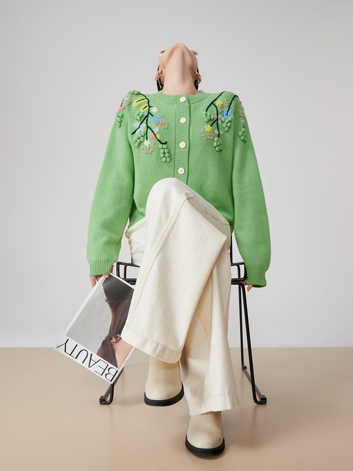 Vert Brodé Cardigan"