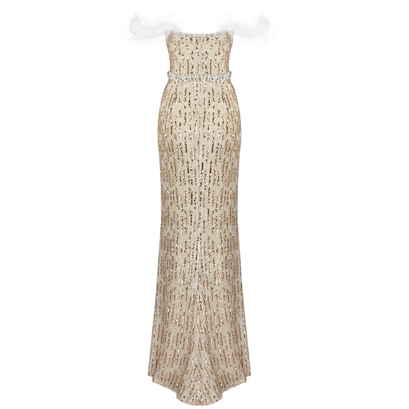 Valentoro Feathered Elegance Gown