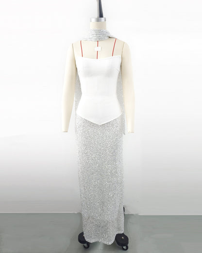 Vionnet Sequin Scarf Dress