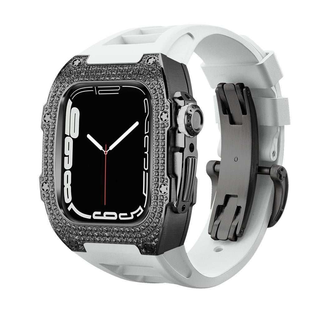 Velasca Diamond Case Watch Strap - ALIZAVelasca Diamond Case Watch StrapVelasca Diamond Case Watch StrapVelasca Diamond Case Watch StrapmenALIZAALIZANoir Contrast with Arctic StrapVelasca Diamond Case Watch Strap44mm