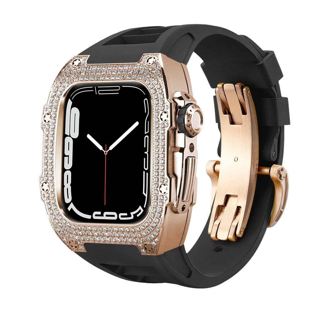 Velasca Diamond Case Watch Strap - ALIZAVelasca Diamond Case Watch StrapVelasca Diamond Case Watch StrapVelasca Diamond Case Watch StrapmenALIZAALIZABlush Gold with Ink StrapVelasca Diamond Case Watch Strap44mm