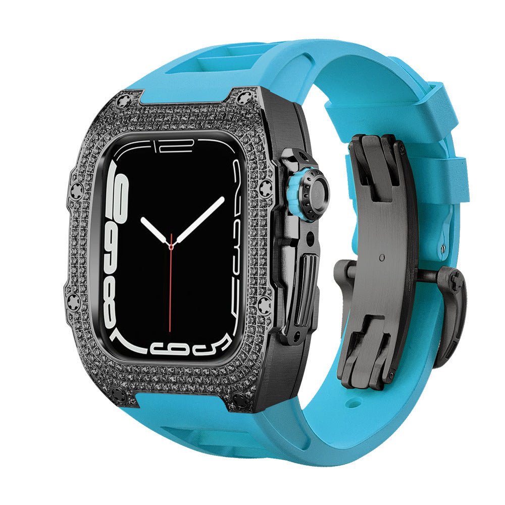 Velasca Diamond Case Watch Strap - ALIZAVelasca Diamond Case Watch StrapVelasca Diamond Case Watch StrapVelasca Diamond Case Watch StrapmenALIZAALIZAOnyx Night with Royal Blue StrapVelasca Diamond Case Watch Strap44mm