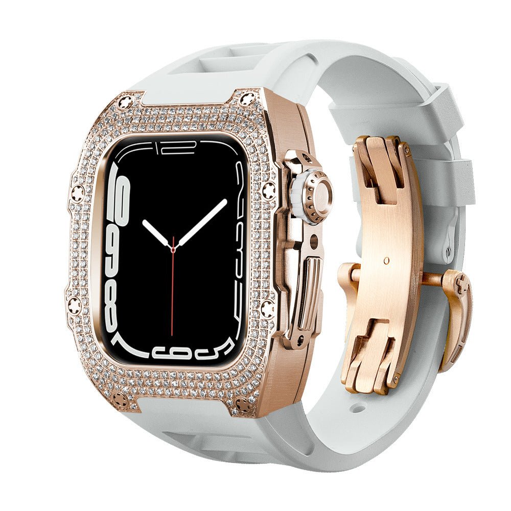 Velasca Diamond Case Watch Strap - ALIZAVelasca Diamond Case Watch StrapVelasca Diamond Case Watch StrapVelasca Diamond Case Watch StrapmenALIZAALIZABlush Gold with Pearl StrapVelasca Diamond Case Watch Strap44mm