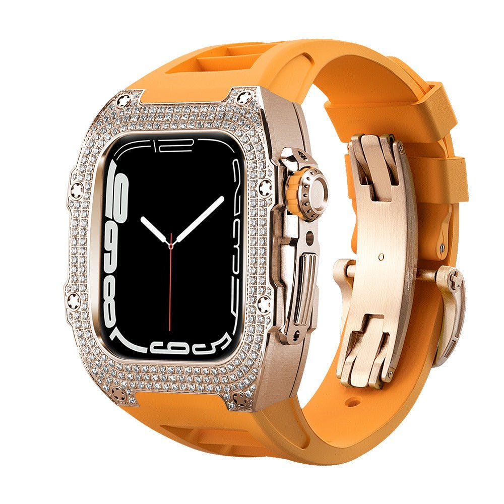 Velasca Diamond Case Watch Strap - ALIZAVelasca Diamond Case Watch StrapVelasca Diamond Case Watch StrapVelasca Diamond Case Watch StrapmenALIZAALIZABlush Gold with Sunset StrapVelasca Diamond Case Watch Strap44mm