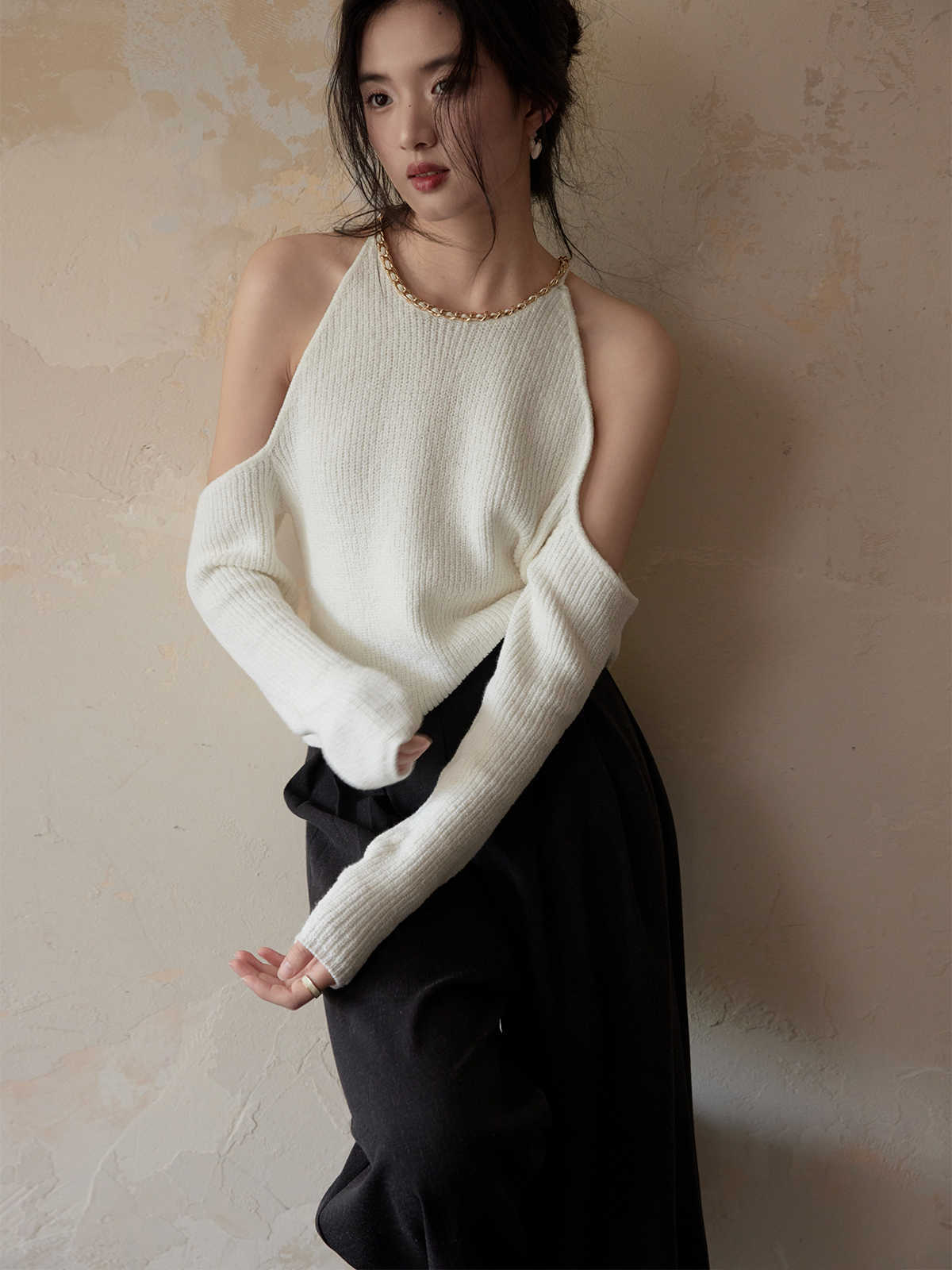 Vionnet Chain Sweater - ALIZAVionnet Chain SweaterVionnet Chain SweaterVionnet Chain SweaterwomenALIZAALIZAWhiteVionnet Chain SweaterM